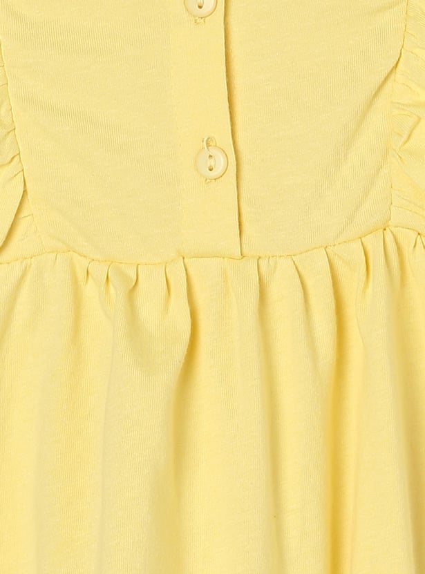 Girls Floral Printed Ruffled Dress