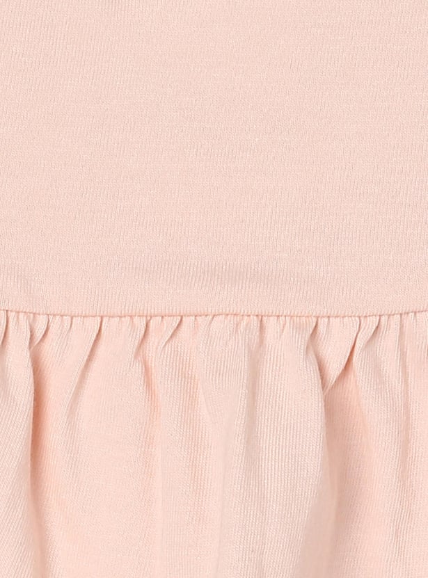 Girls Embroidered Square Neck Casual Top