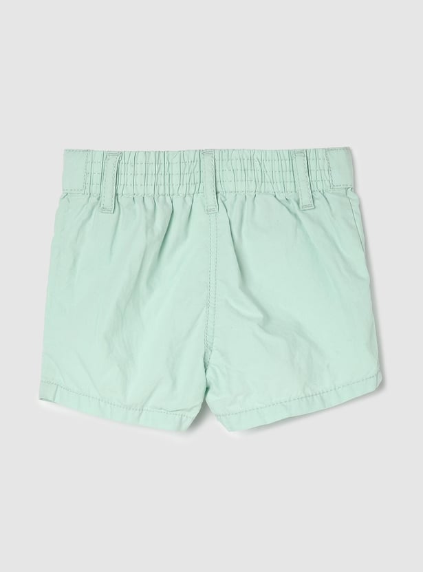 Girls Solid Casual Cotton Shorts