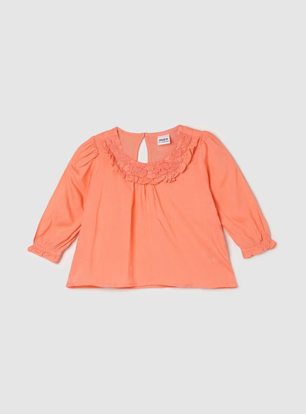 Girls Lace Yoke Top
