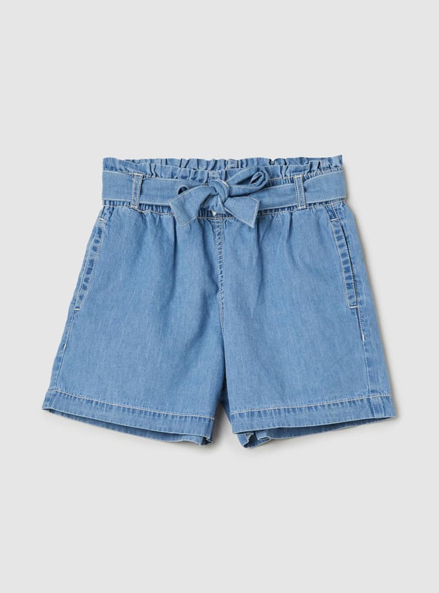 Girls Solid Woven Shorts