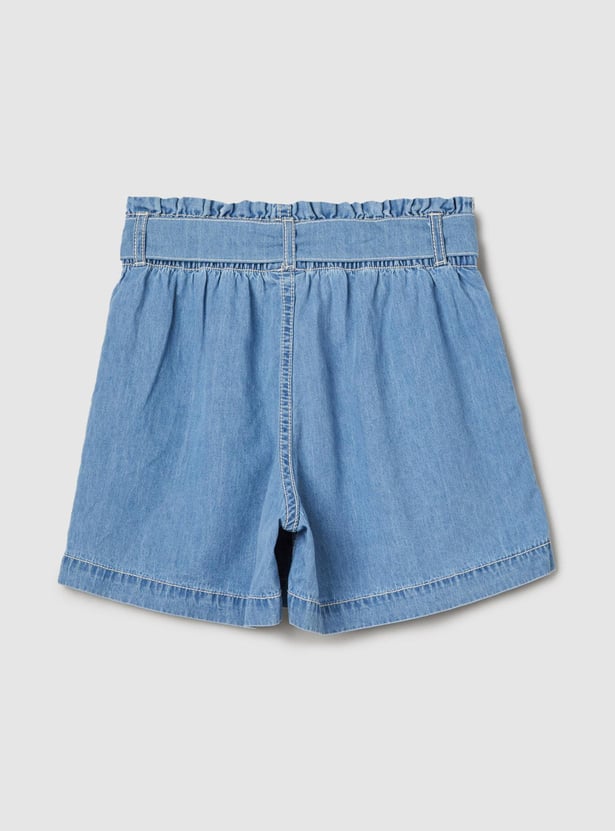 Girls Solid Woven Shorts
