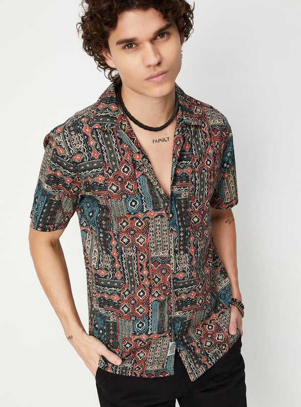 Men Printed Slim Fit Resort Shirt