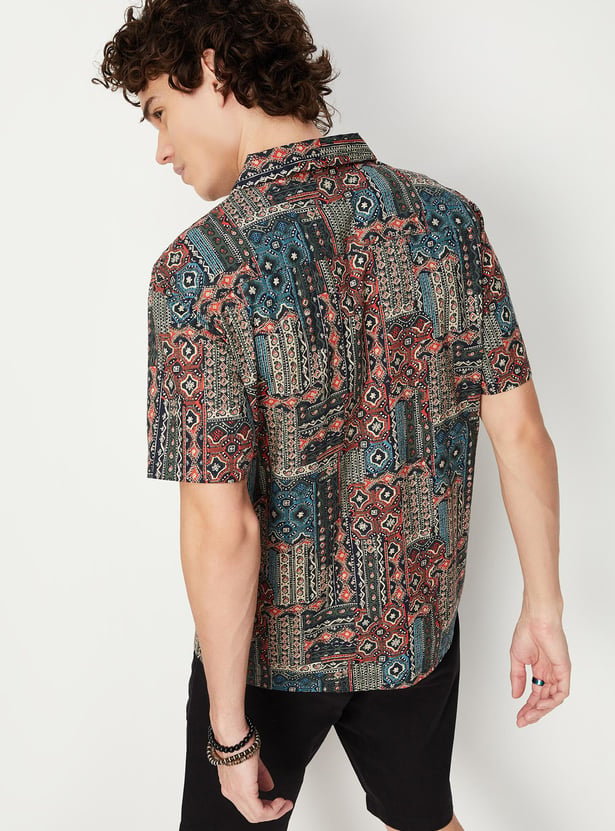 Men Printed Slim Fit Resort Shirt