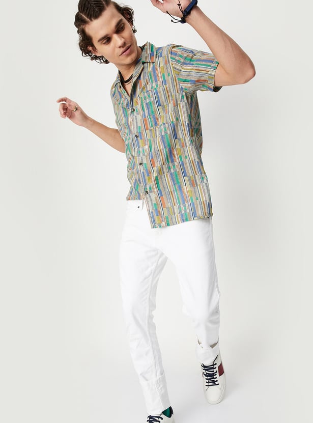 Men Printed Slim Fit Resort Shirt