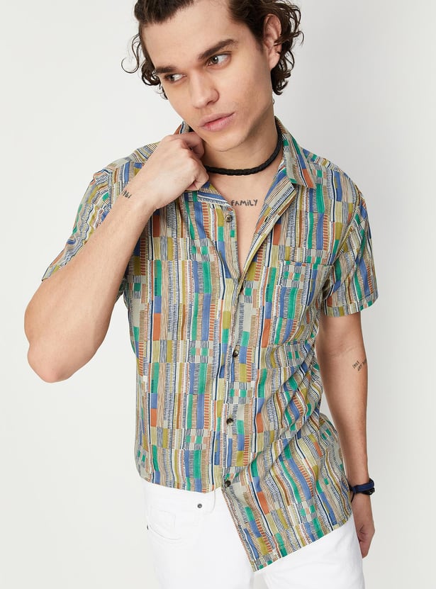 Men Printed Slim Fit Resort Shirt