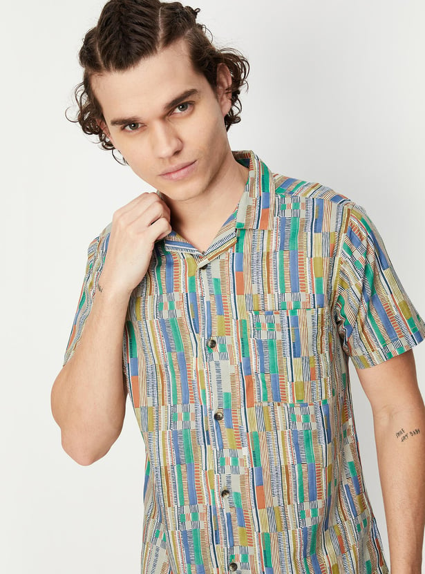 Men Printed Slim Fit Resort Shirt