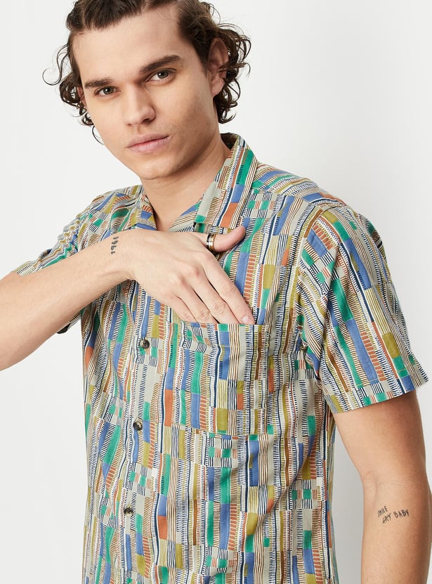 Men Printed Slim Fit Resort Shirt