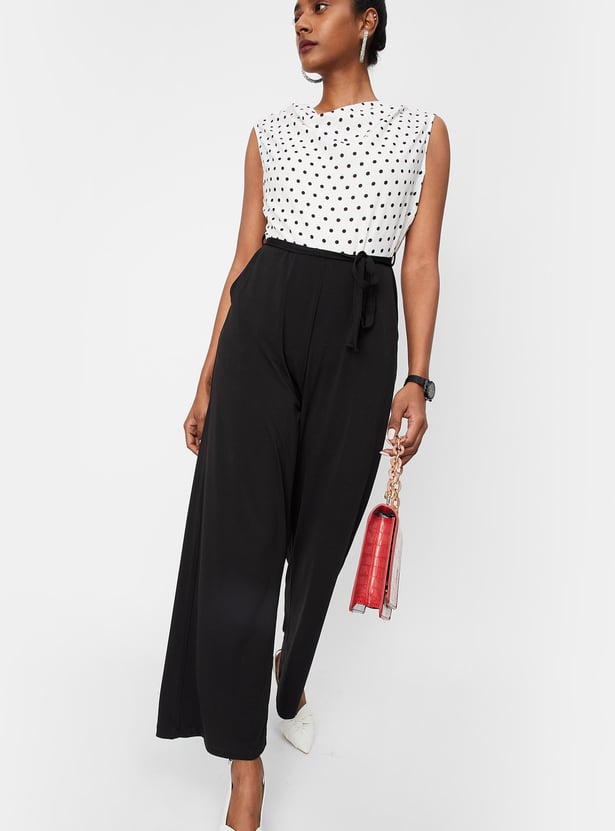 Women Colourblock Cowl Neck Jumpsuit
