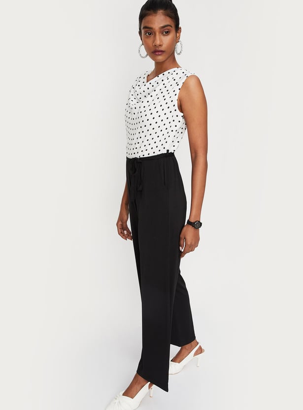 Women Colourblock Cowl Neck Jumpsuit