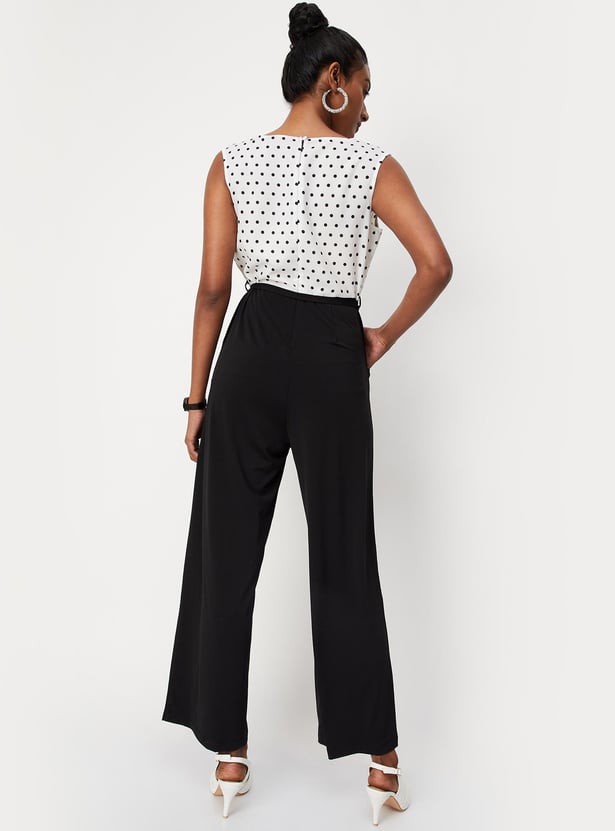 Women Colourblock Cowl Neck Jumpsuit