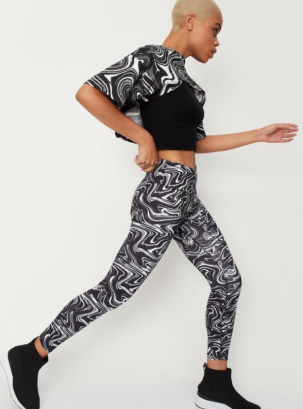 Women Marble Printed Tights