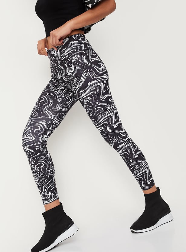 Women Marble Printed Tights