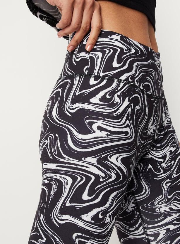 Women Marble Printed Tights