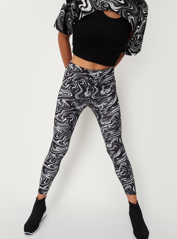Women Marble Printed Tights