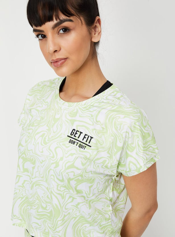 Women Marble Printed Layered Top