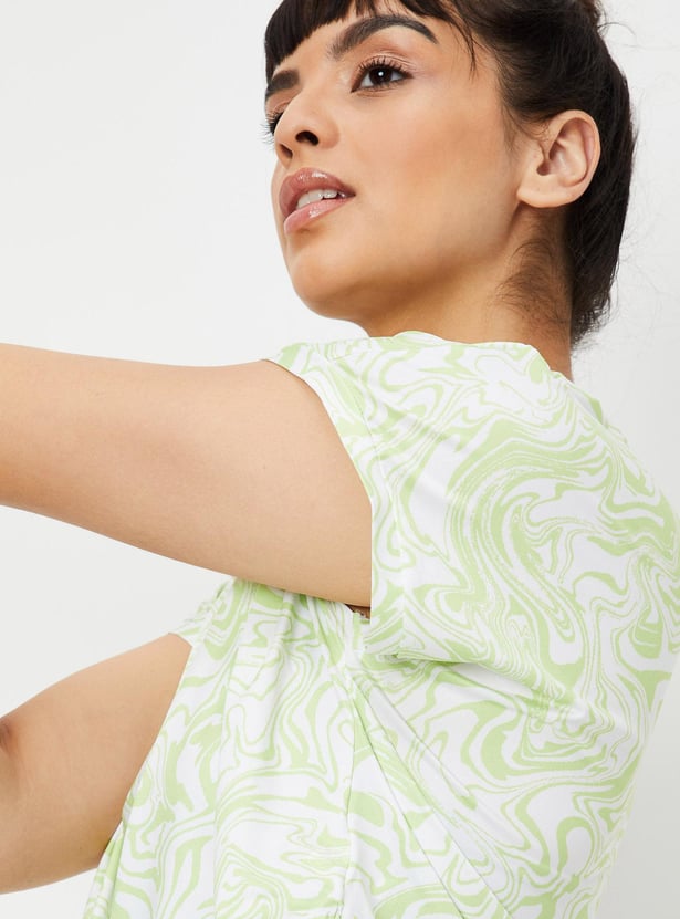 Women Marble Printed Layered Top