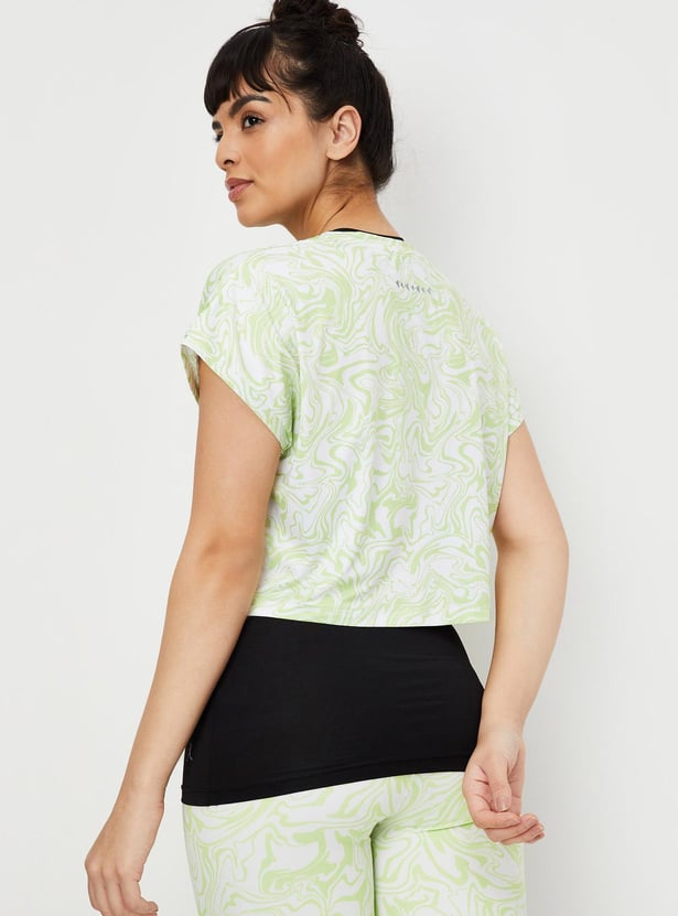 Women Marble Printed Layered Top