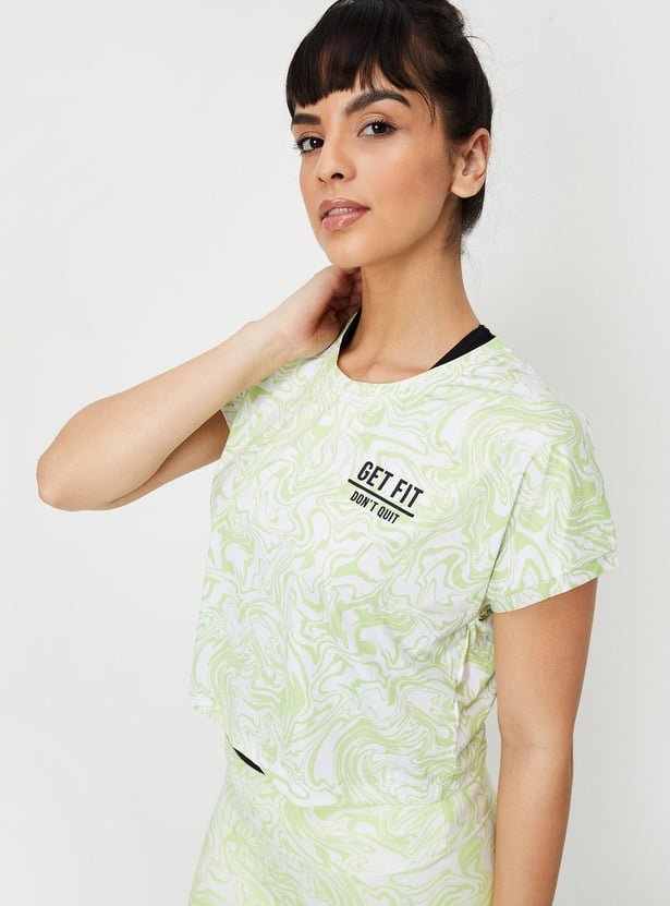 Women Marble Printed Layered Top