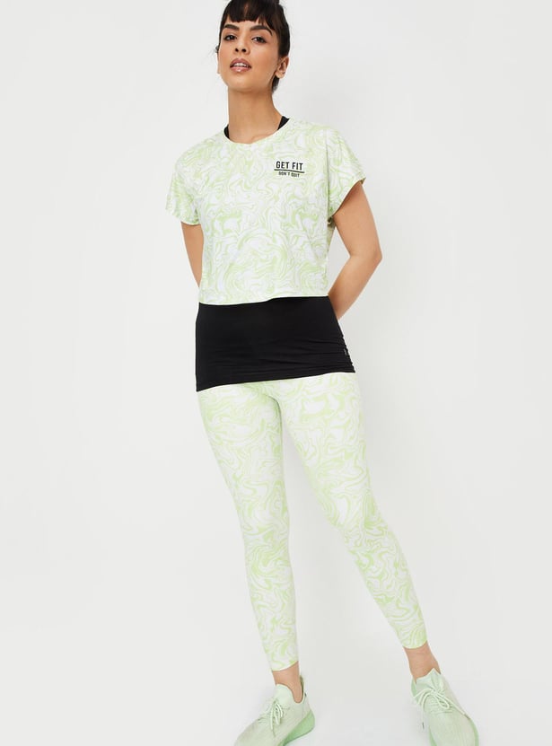 Women Marble Printed Layered Top
