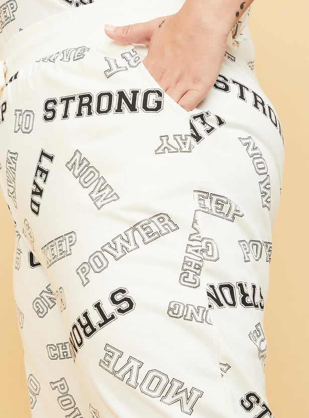 Women Typographic Printed Joggers