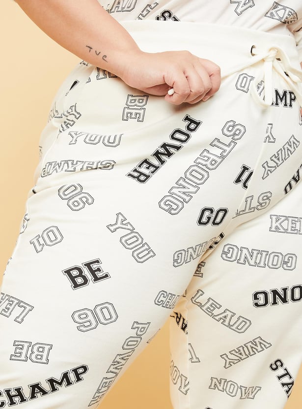 Women Typographic Printed Joggers
