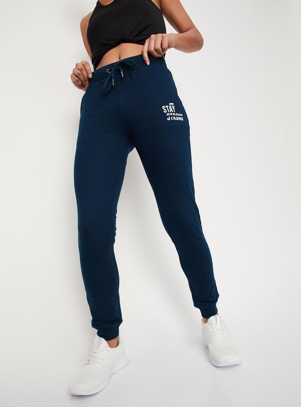 Women Typographic Printed Sports Joggers