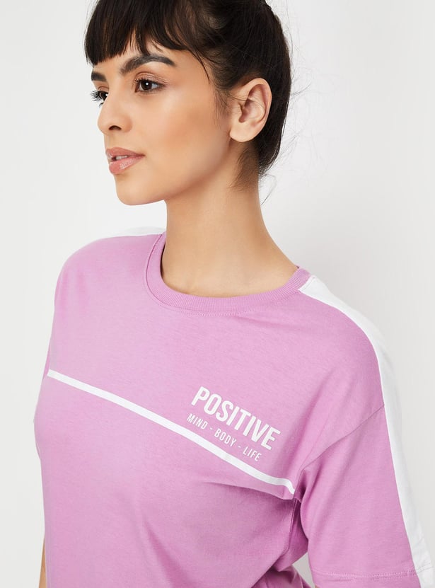 Women Printed Drawstring Hem T-shirt