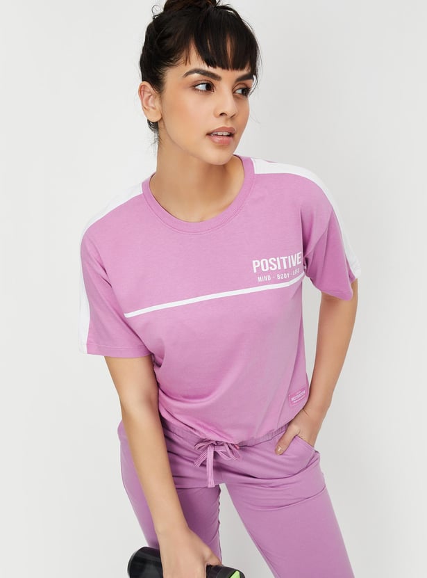 Women Printed Drawstring Hem T-shirt