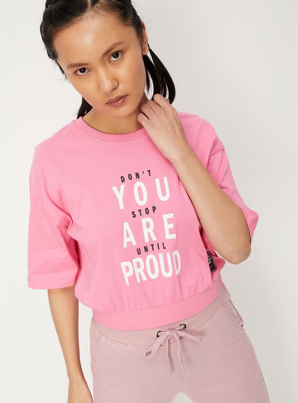 Women Embroidered Ribbed Hem T-shirt