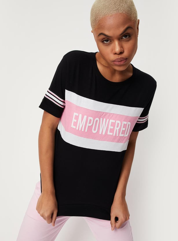 Women Empowered Printed Crop T-shirt