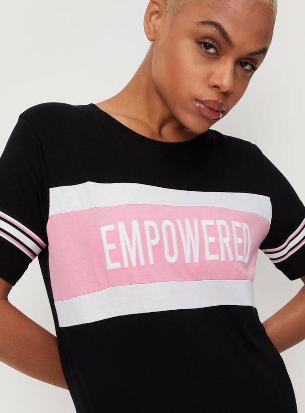 Women Empowered Printed Crop T-shirt
