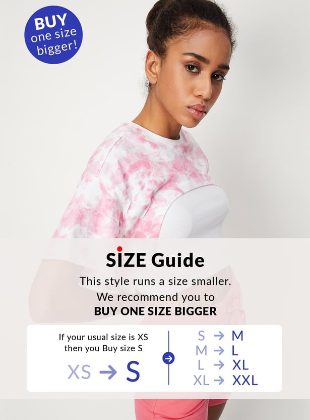 Women Cloud Printed Crop Top with Solid Inner