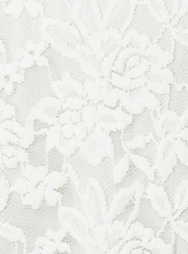 Women Lace Top with Scalloped Trim