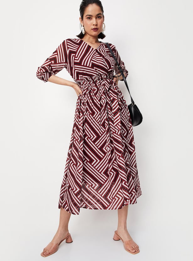 Women Geometric Printed Maxi Dress