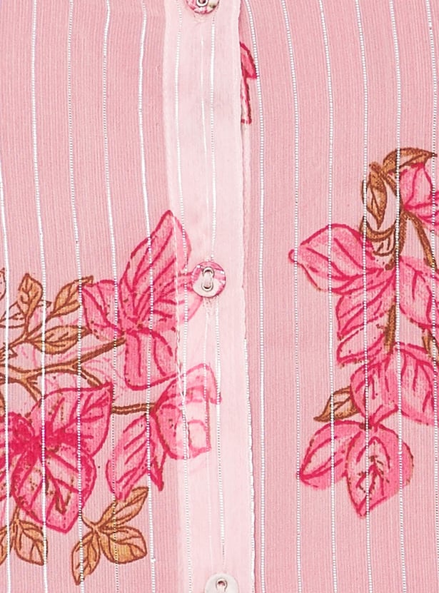 Women Printed Layered Button-Down Kurta