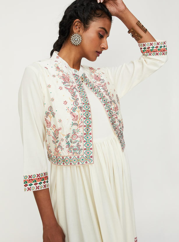 Women Printed Kurta with Jacket