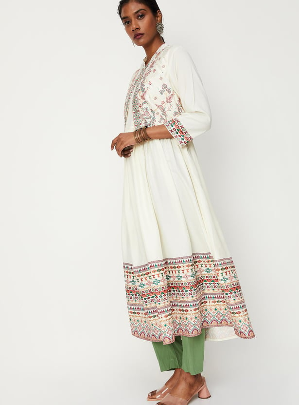 Women Printed Kurta with Jacket