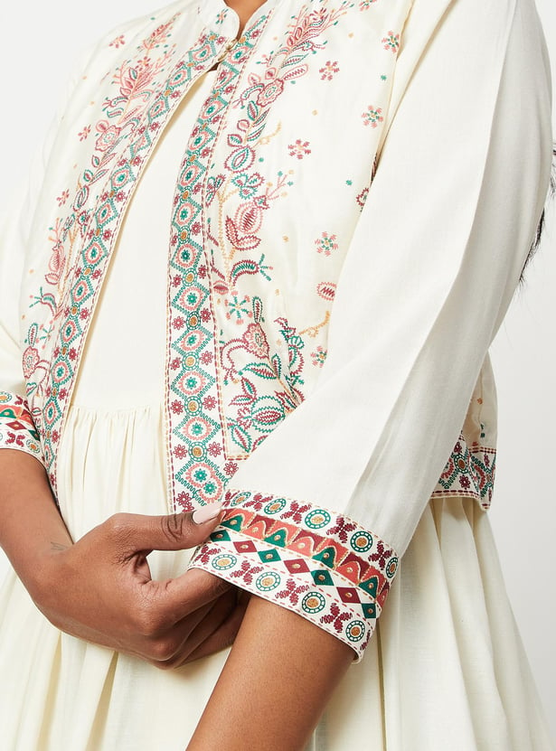 Women Printed Kurta with Jacket