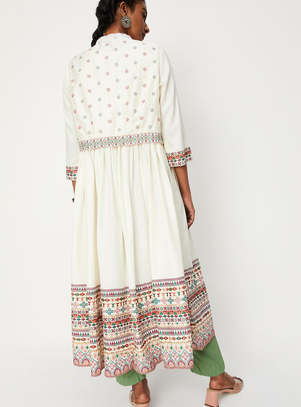 Women Printed Kurta with Jacket