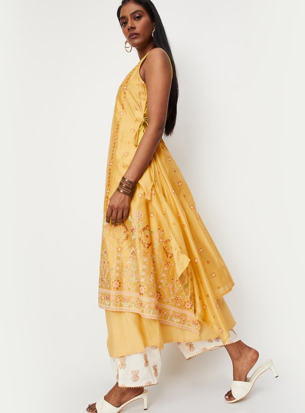 Women Printed Asymmetric Layered Kurta