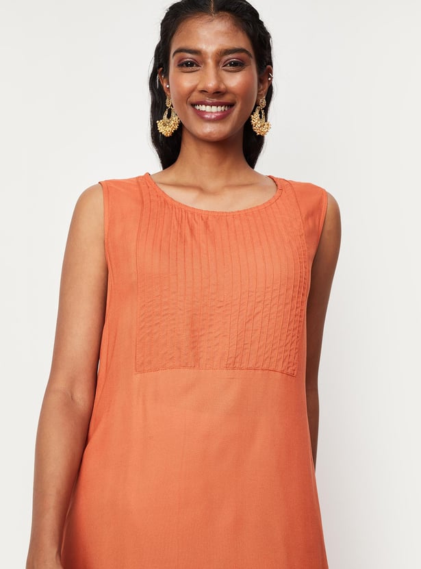 Women Pintuck Asymmetric Layered Kurta