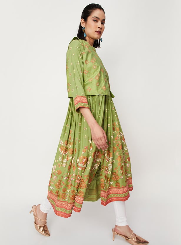 Women Printed Kurta with Jacket