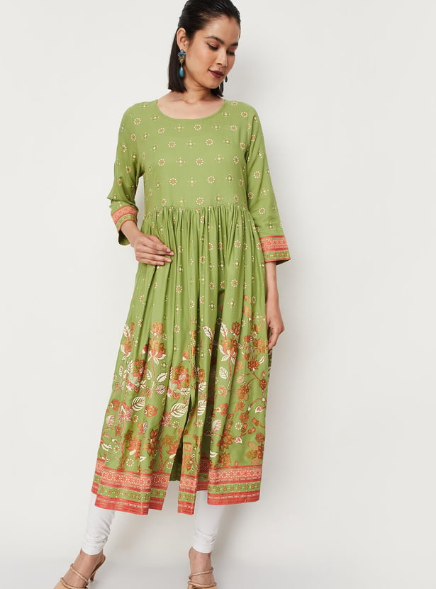 Women Printed Kurta with Jacket