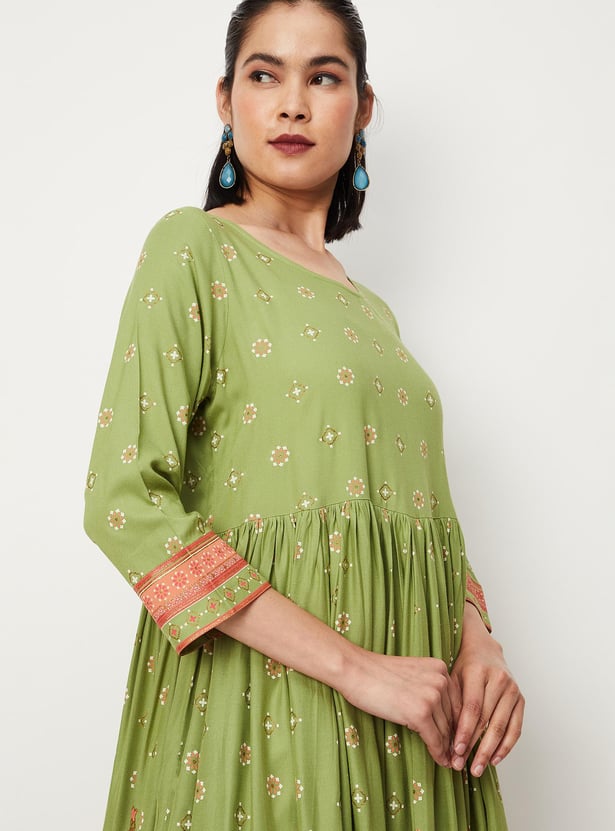 Women Printed Kurta with Jacket