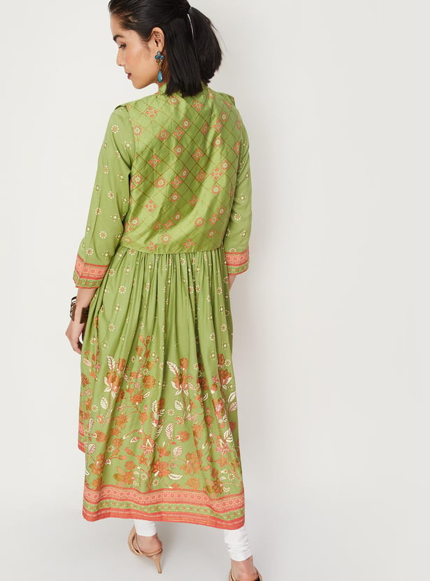 Women Printed Kurta with Jacket