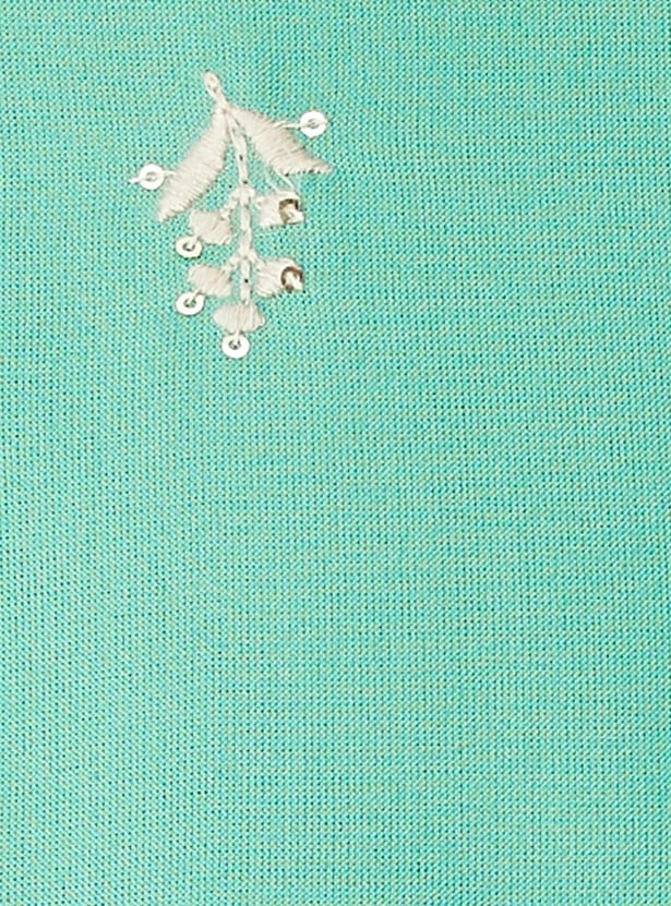 Women Embellished Band Collar Straight Kurta