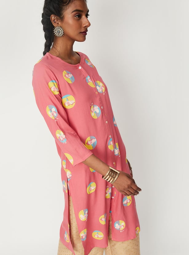 Women Floral Printed Kurta with Pocket