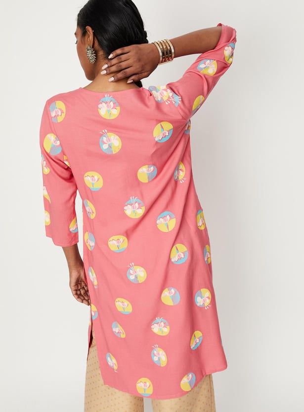 Women Floral Printed Kurta with Pocket