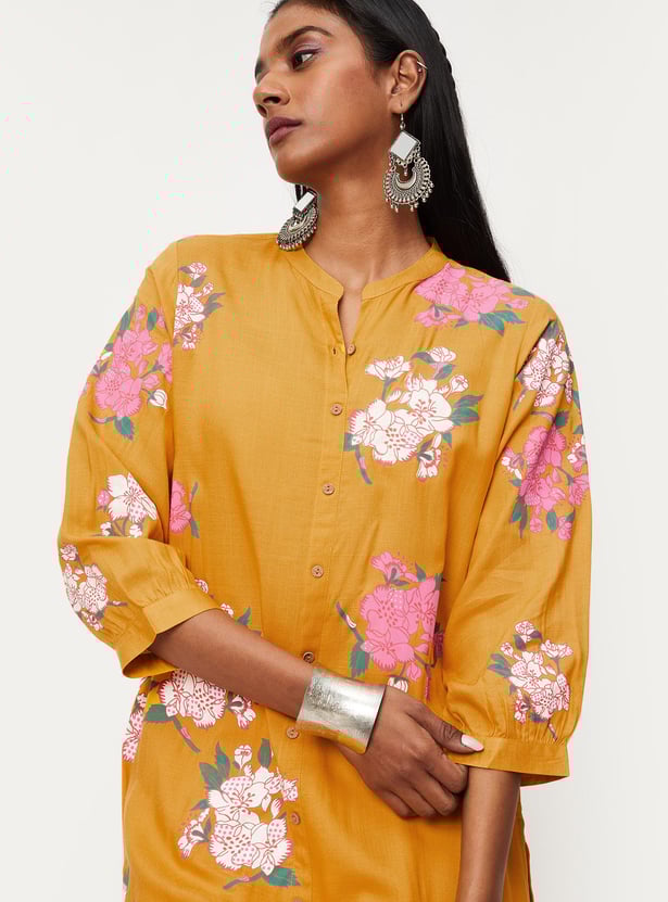 Women Floral Printed Button Down Kurta